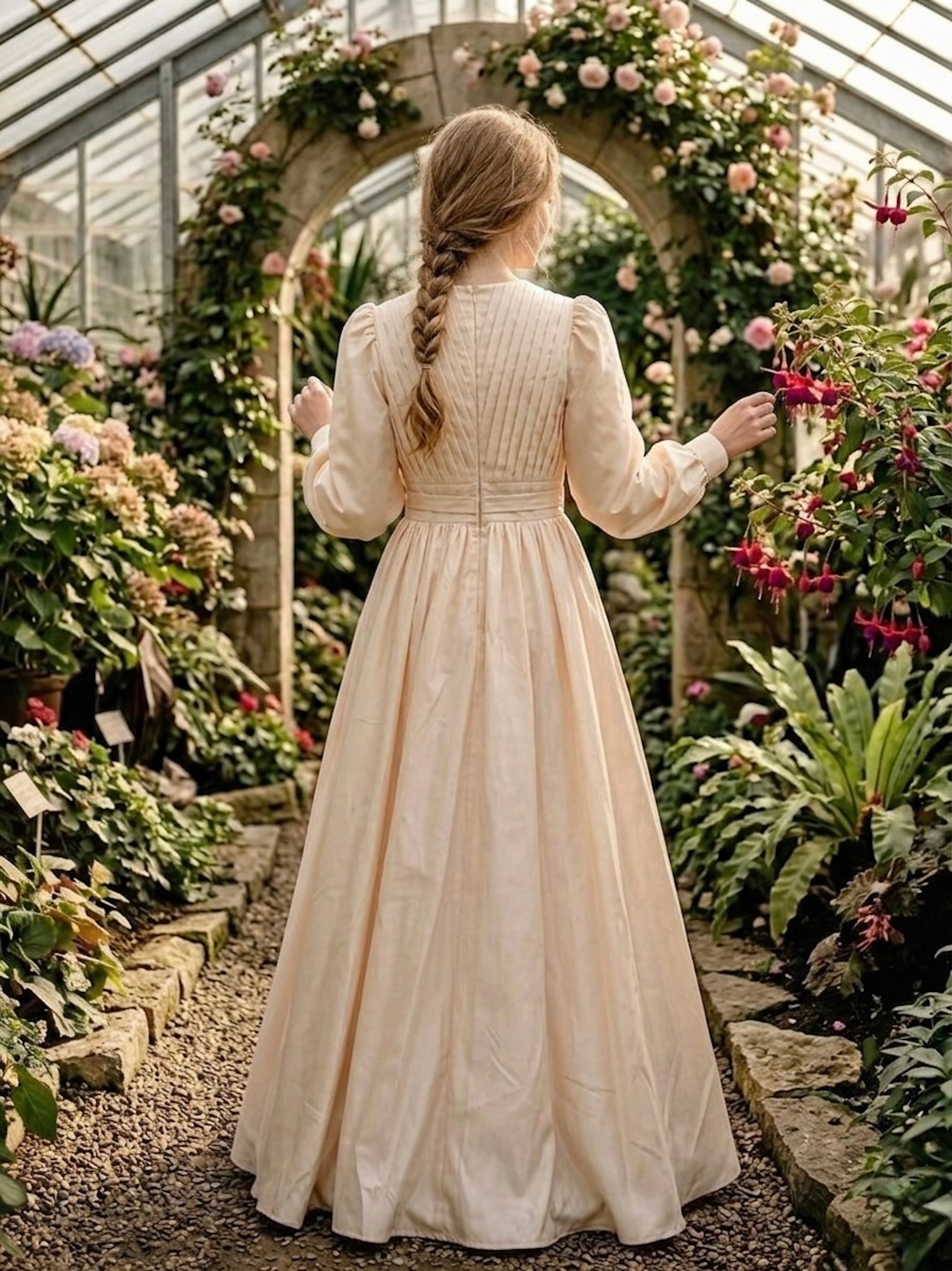 Cream Satin Cross‑Fold Teen