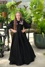 Black Floral Square Collar