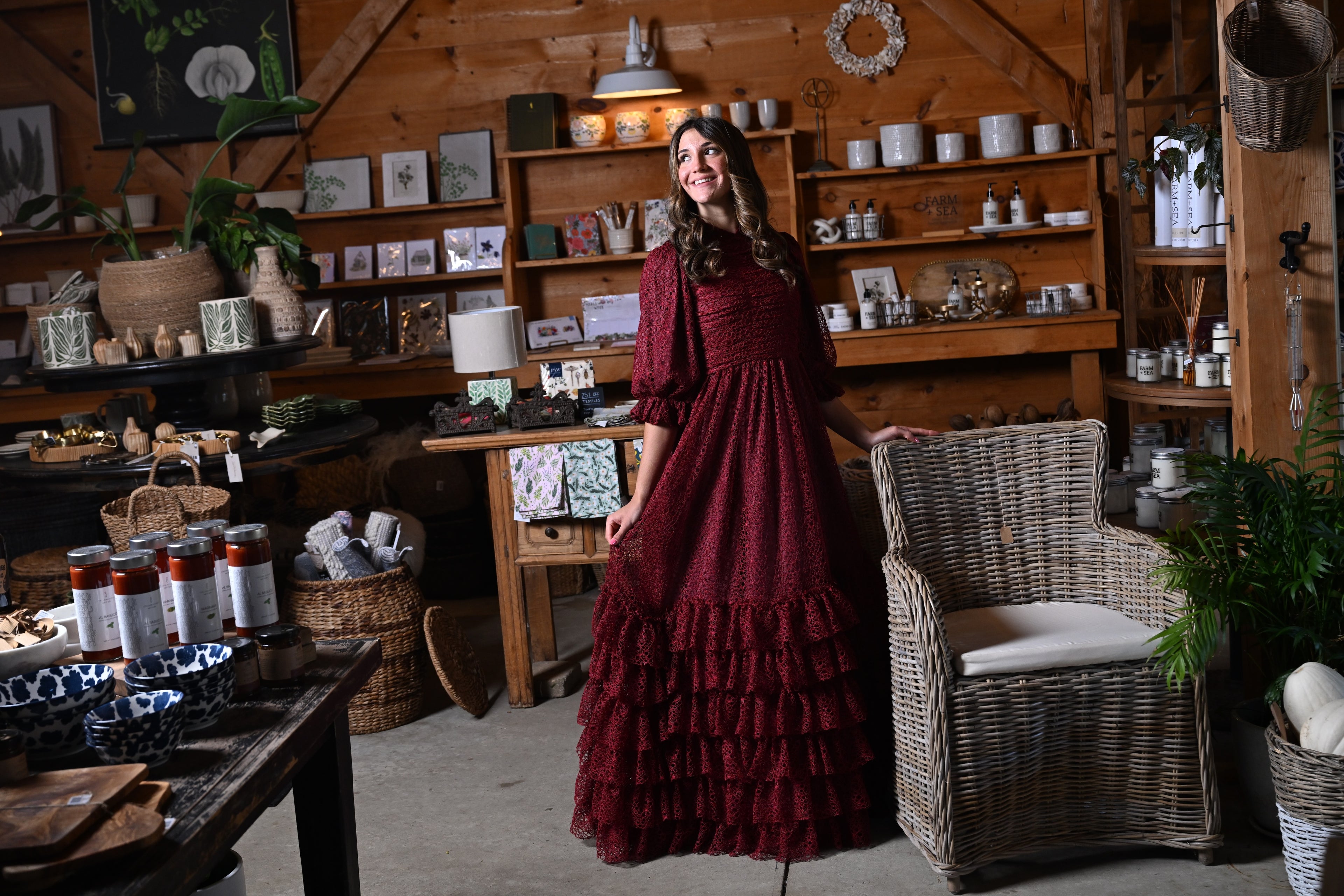 Burgundy Ruffle Looplace Teen