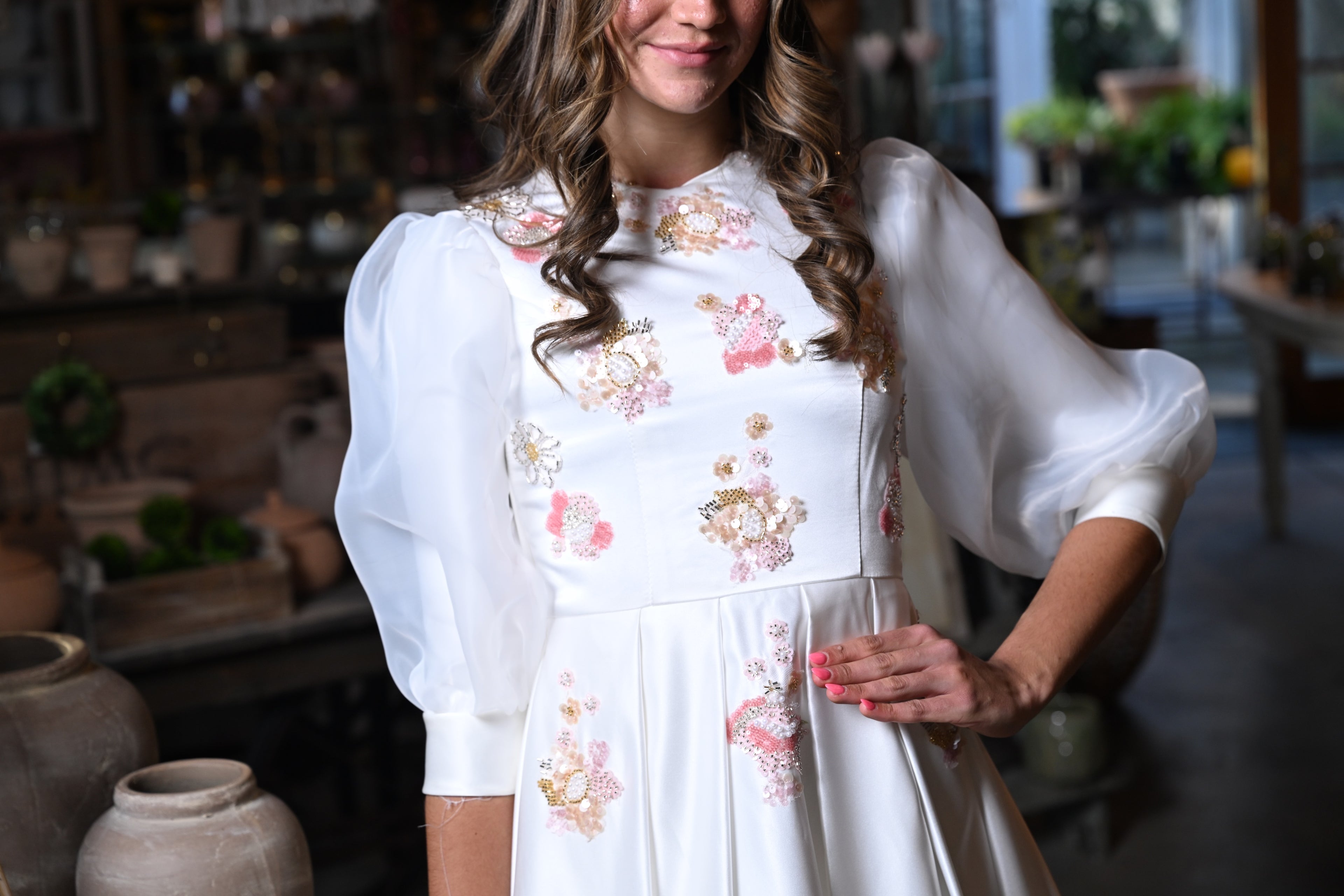 Ivory Satin Floret Teen