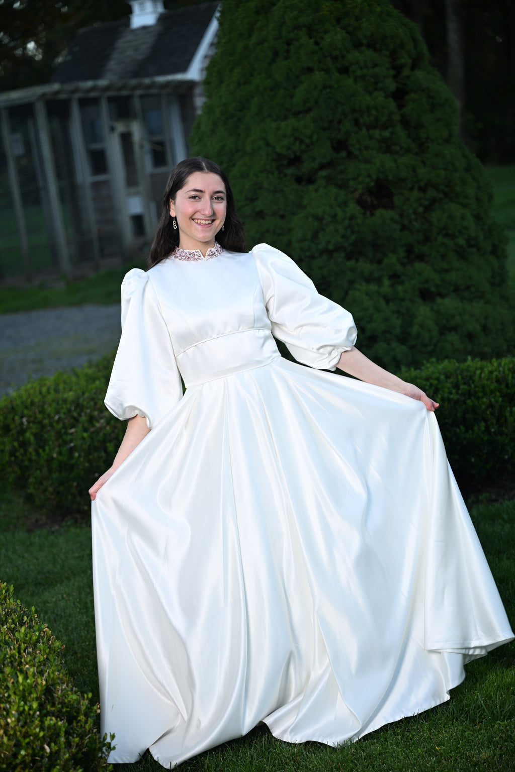 Ivory Satin Cinchwaist Teen