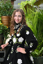 Black Garden Applique Teen