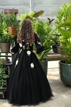 Black Garden Applique Teen