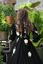 Black Garden Applique Teen