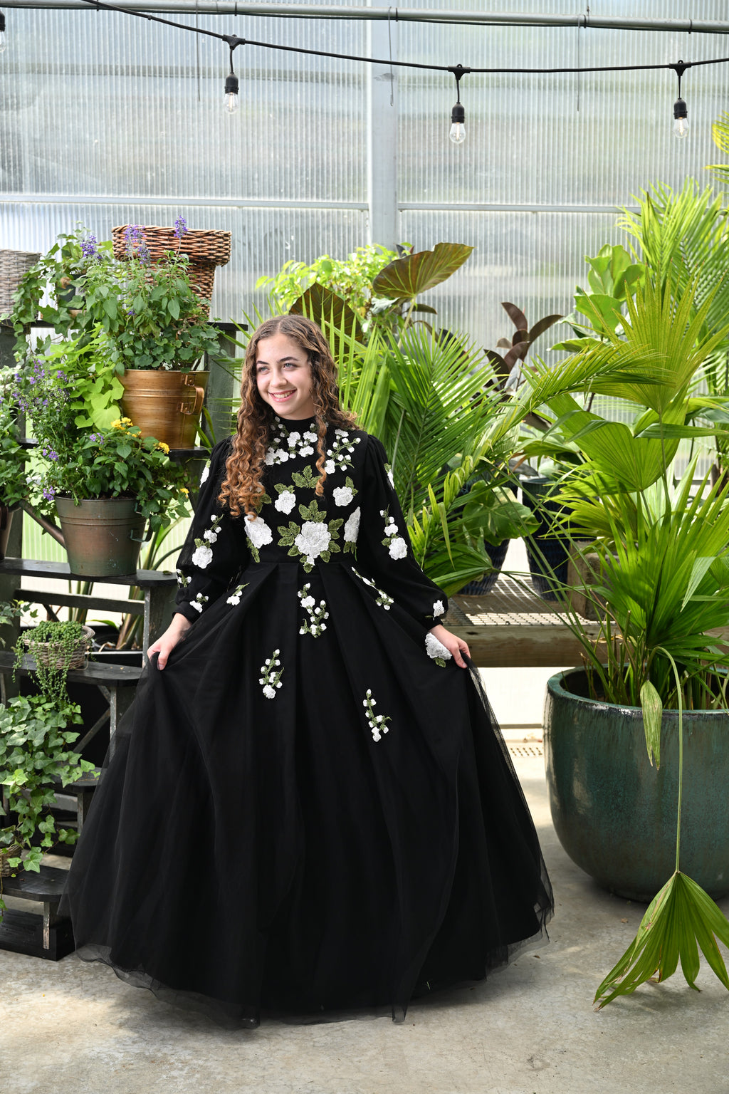 Black Garden Applique Teen
