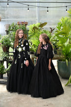 Black Garden Applique Teen