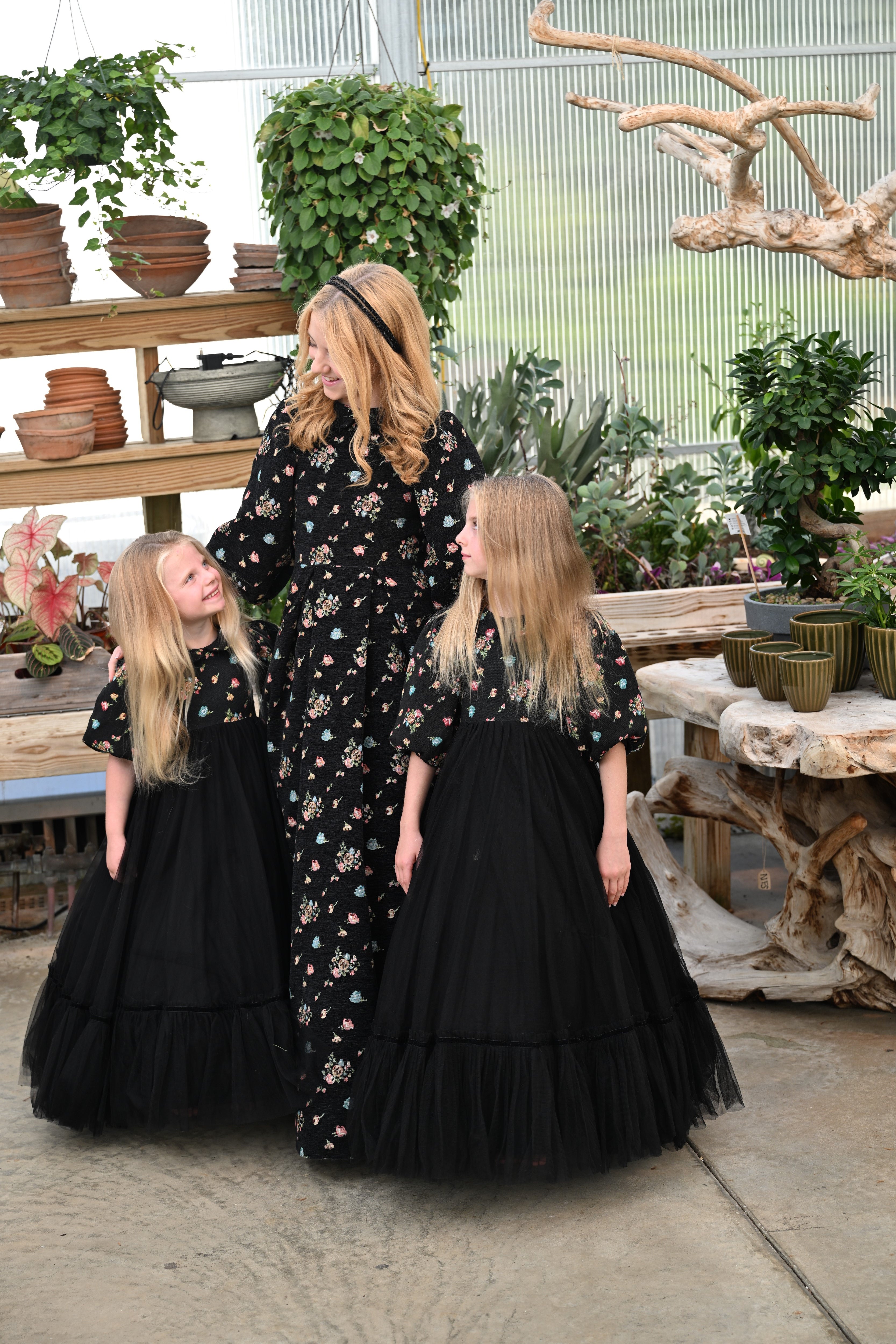 Black Garden Brocade Teen