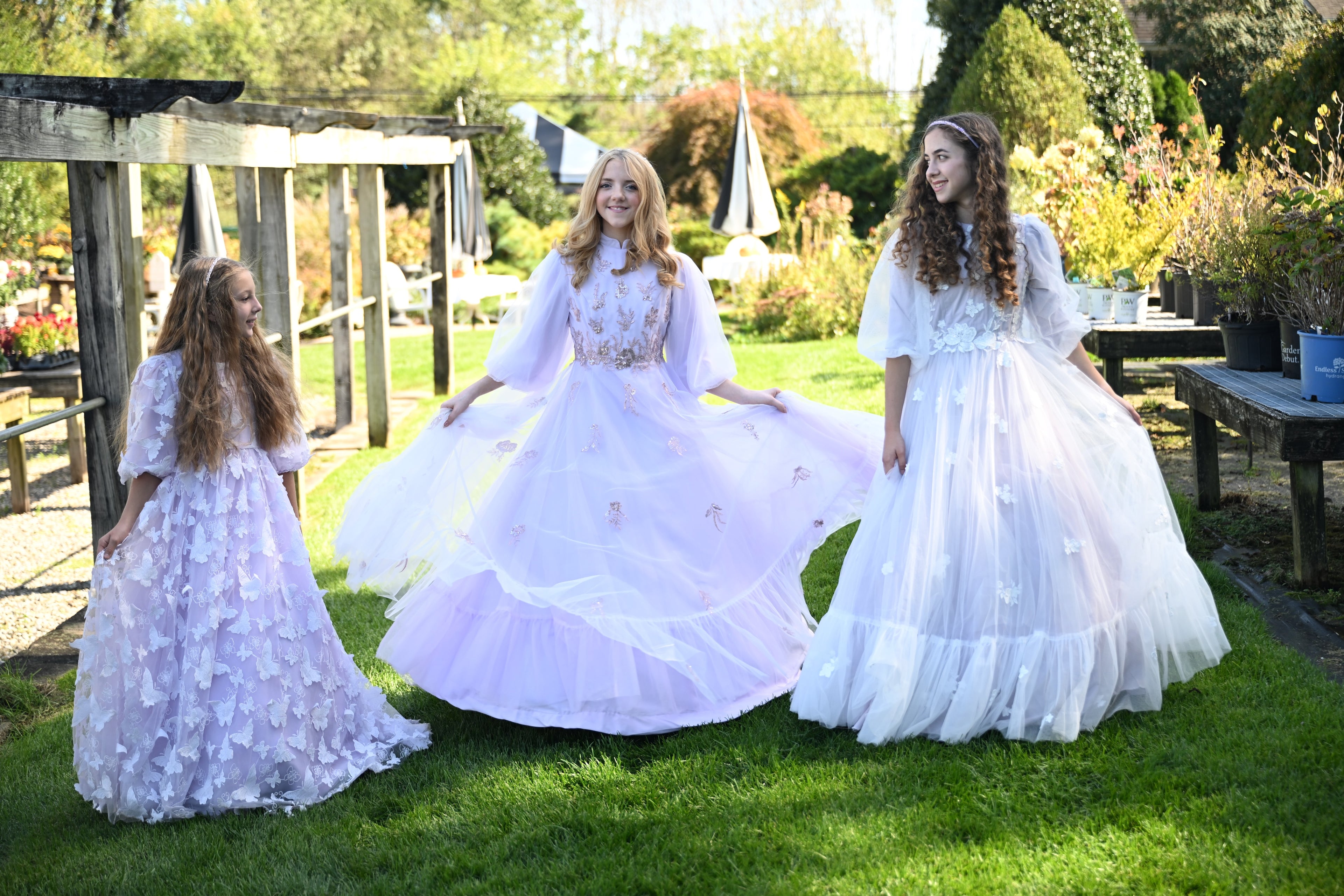 Lavender Sparkle Fade Teen & Lavender Lacefall Teen & Lavender Flutter