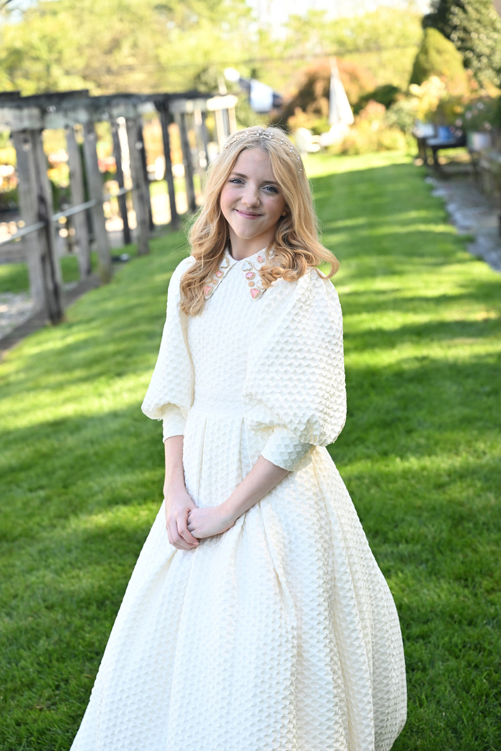 Cream Honeycomb Textured Teen