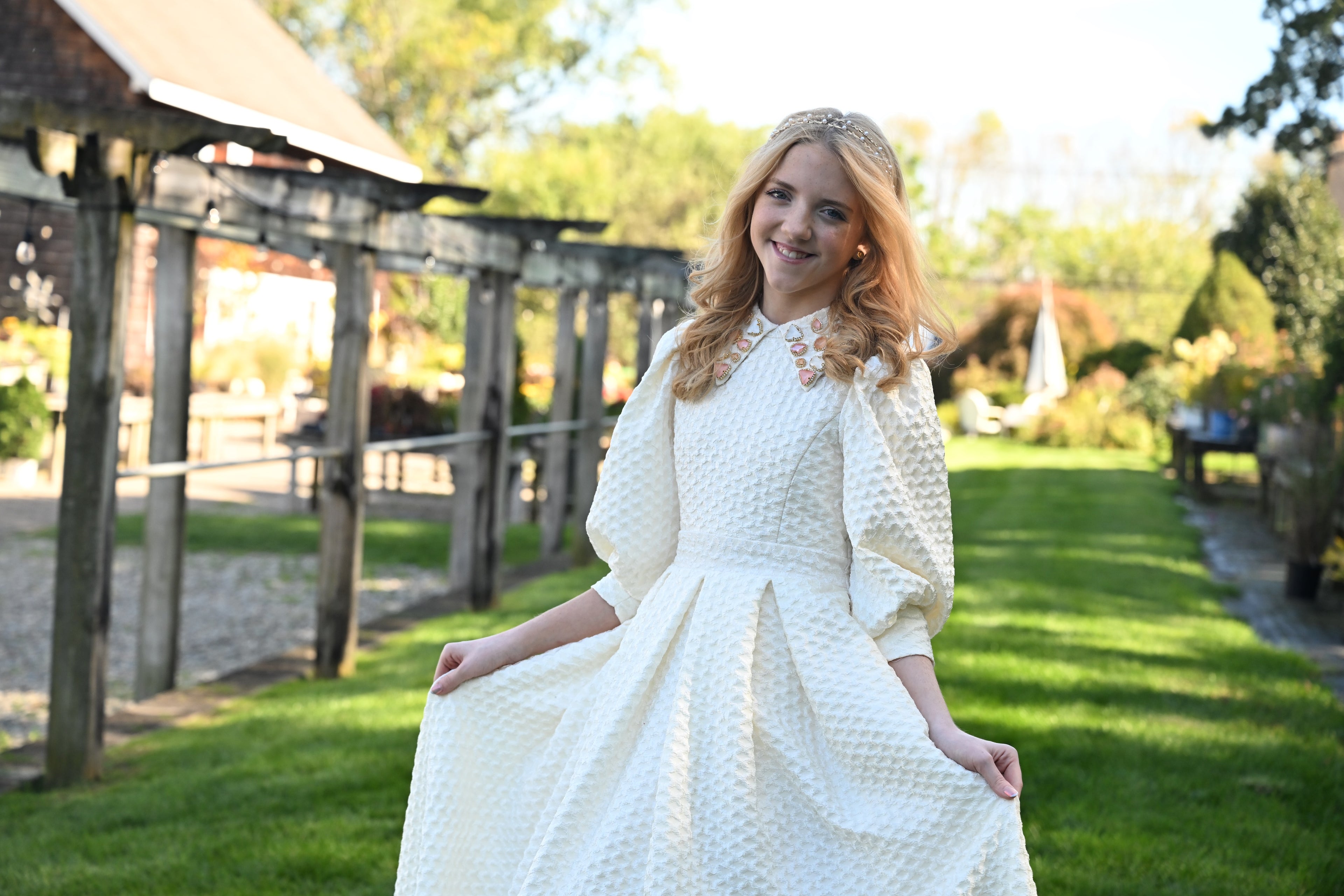 Cream Honeycomb Textured Teen