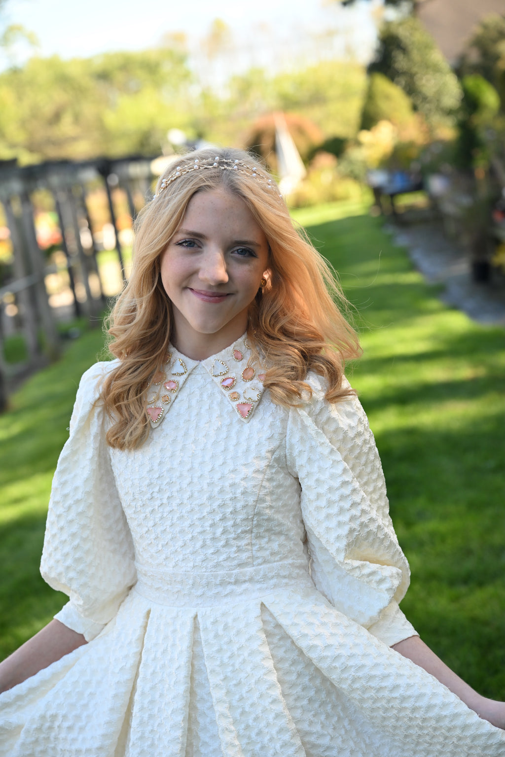 Cream Honeycomb Textured Teen