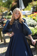 Navy Satin Bowdrop Teen