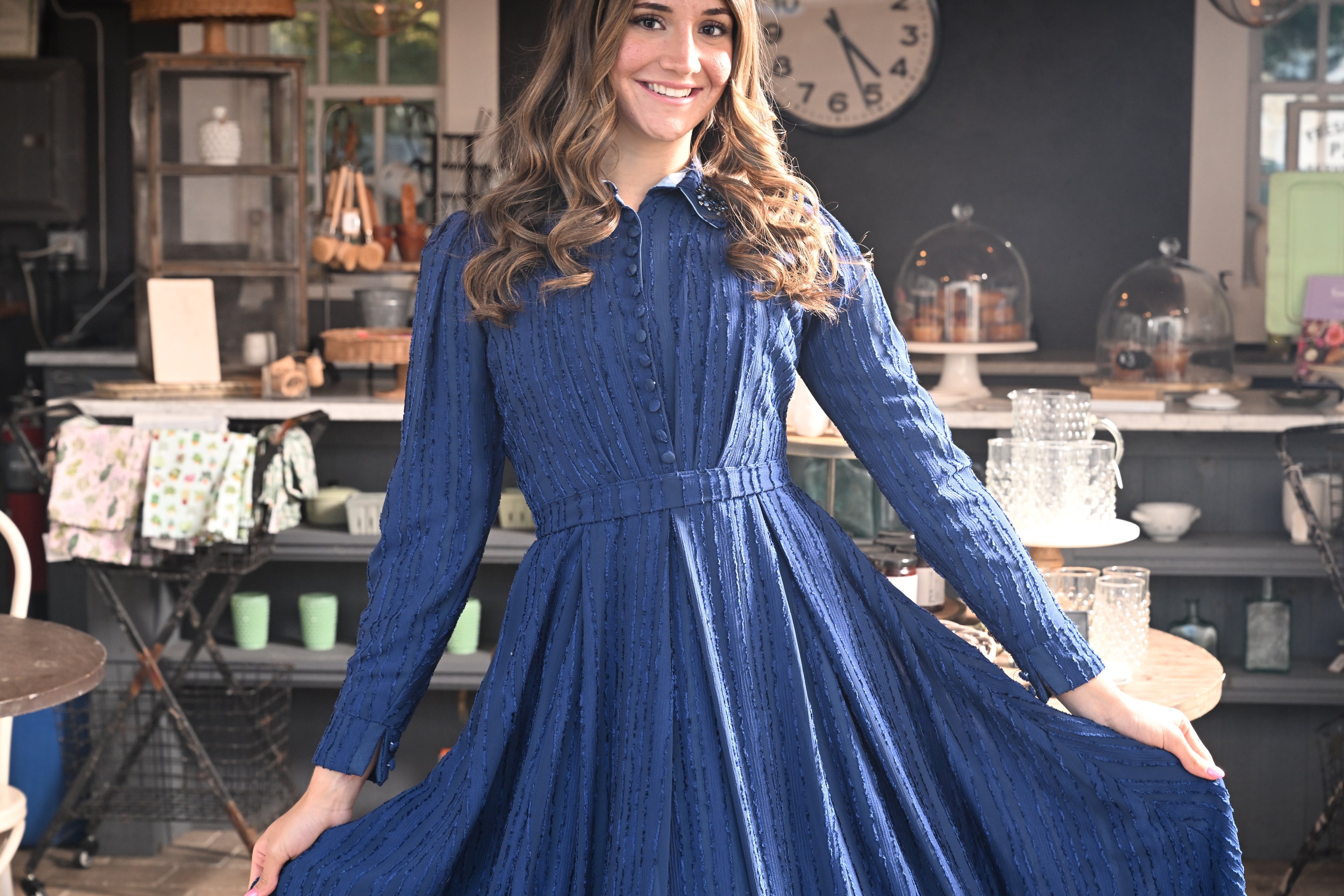 Blue Chiffon Shirtwaist teen