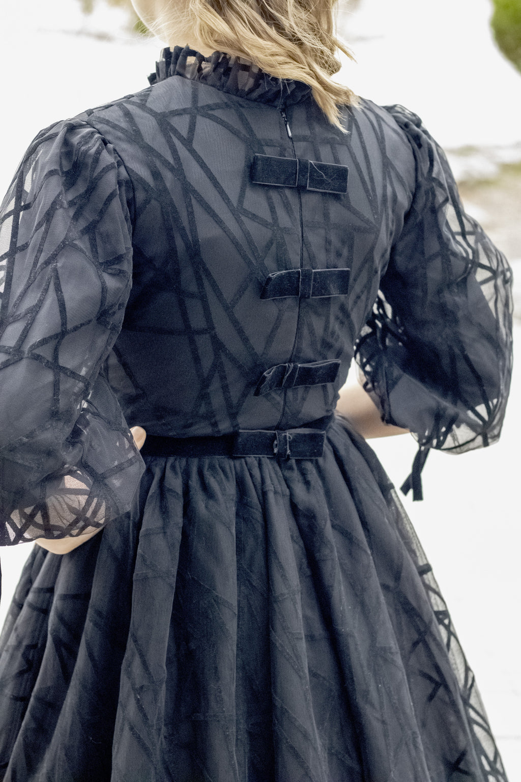 Black Geometric Velvet