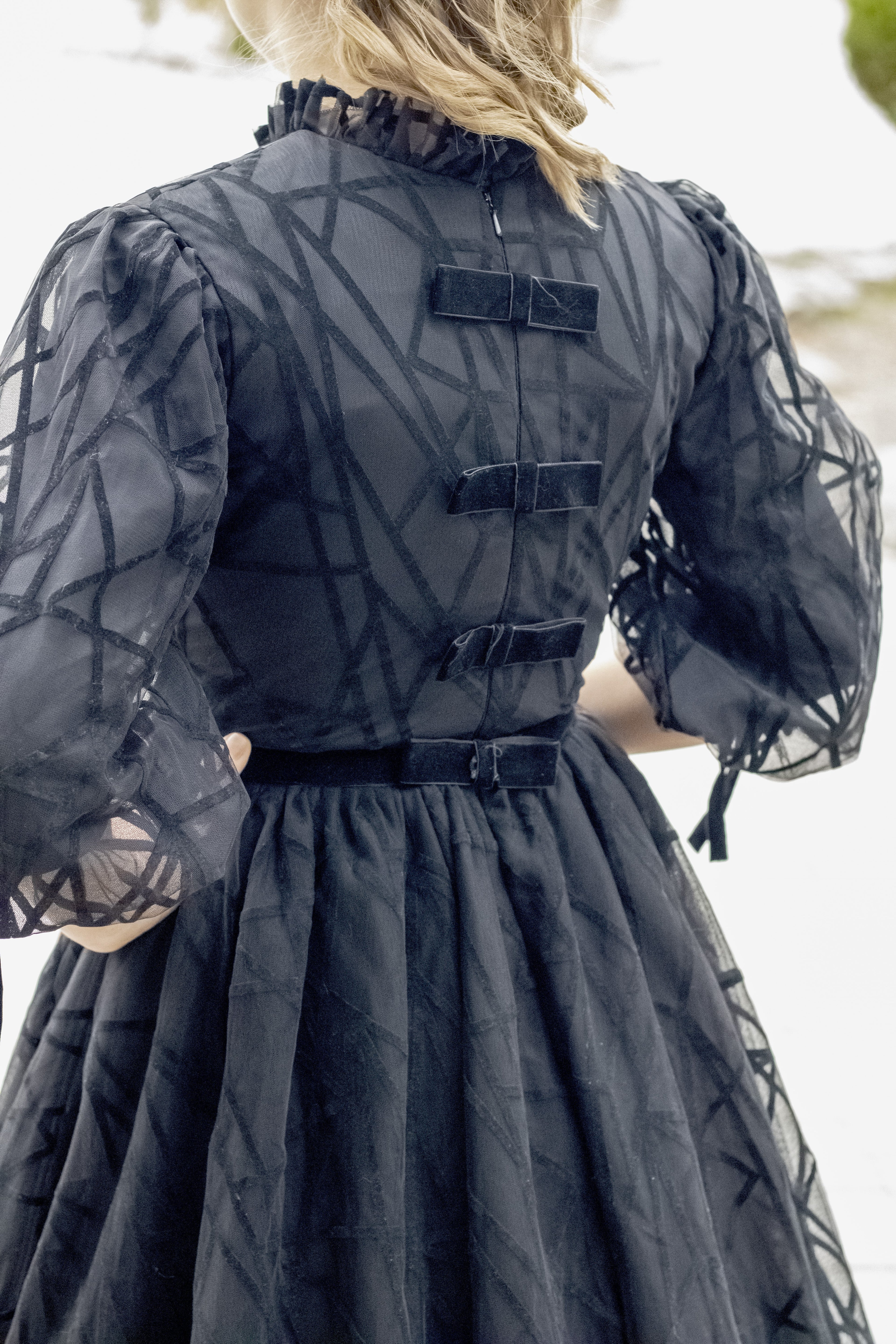 Black Geometric Velvet