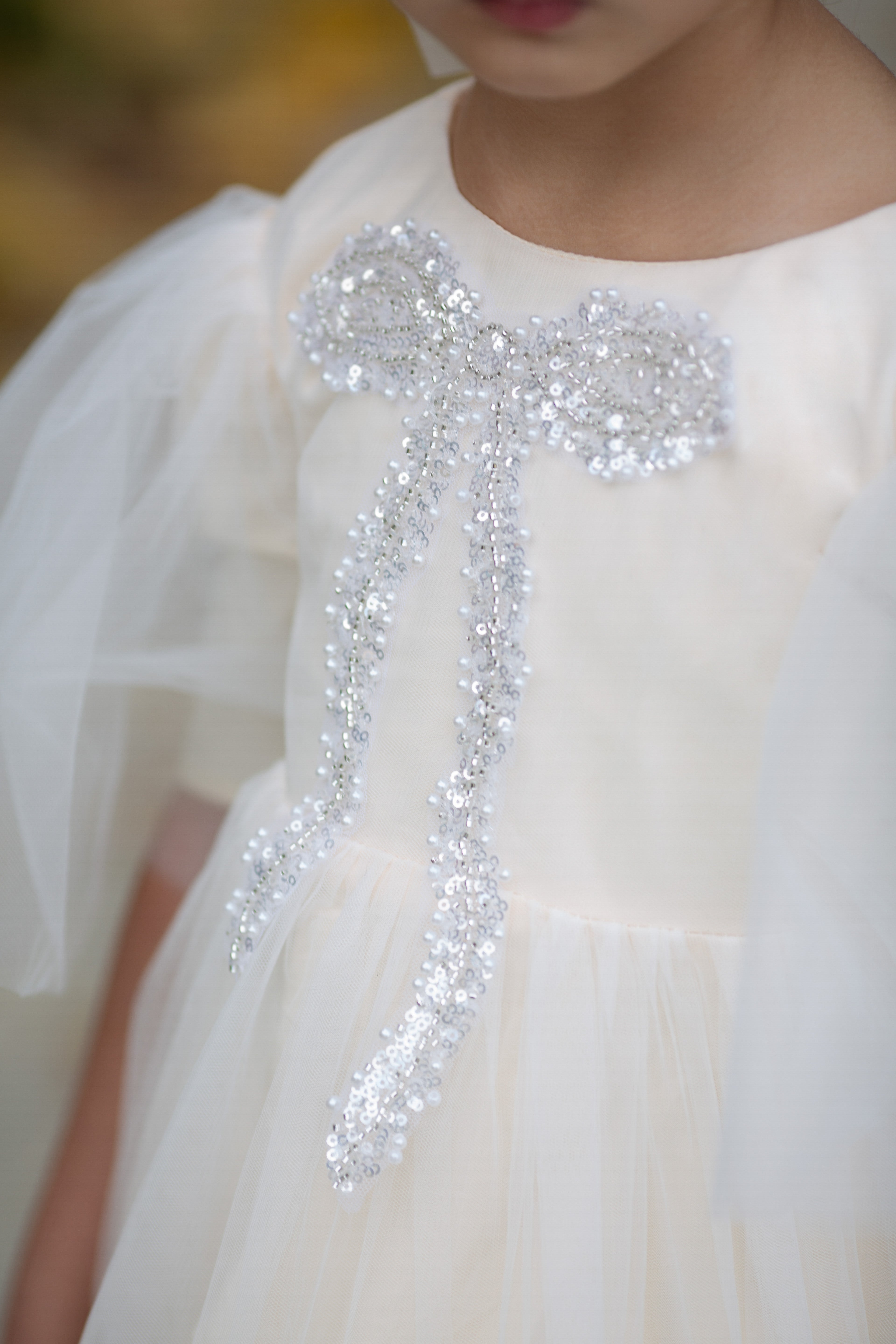 Ivory Over Cream Basic Tulle