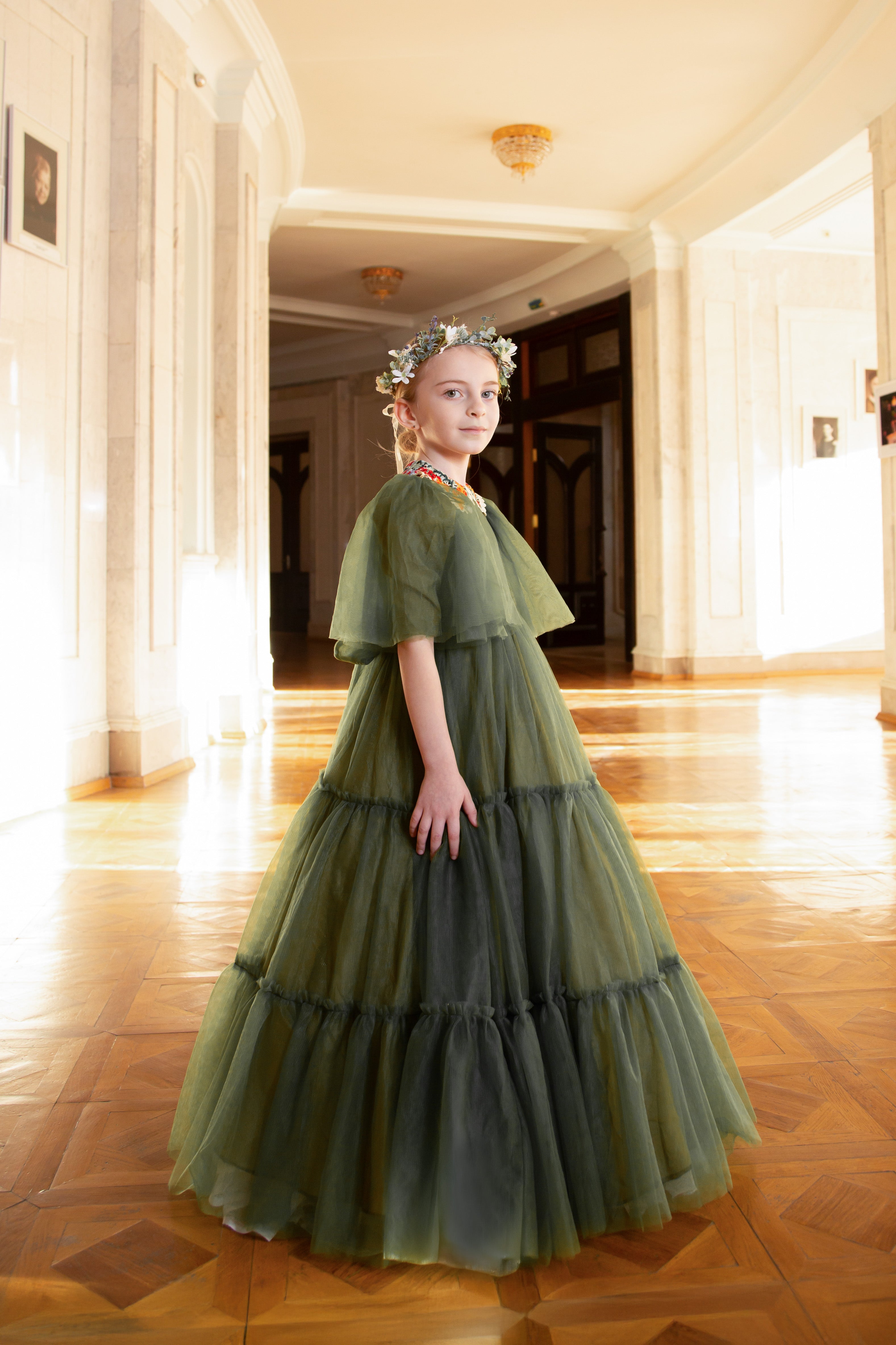Olive Green Basic Tulle