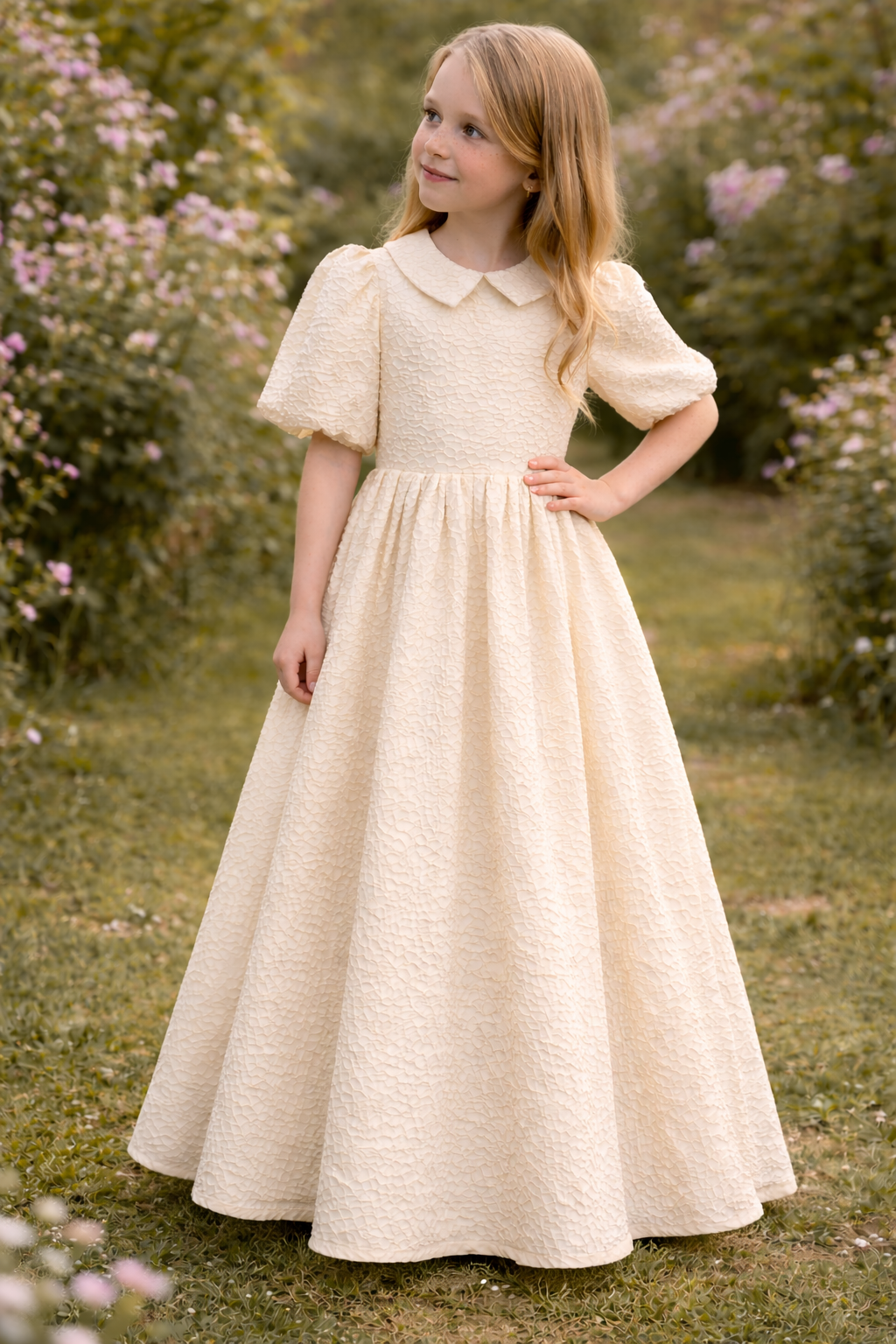 Ivory Gilded Floral Texture