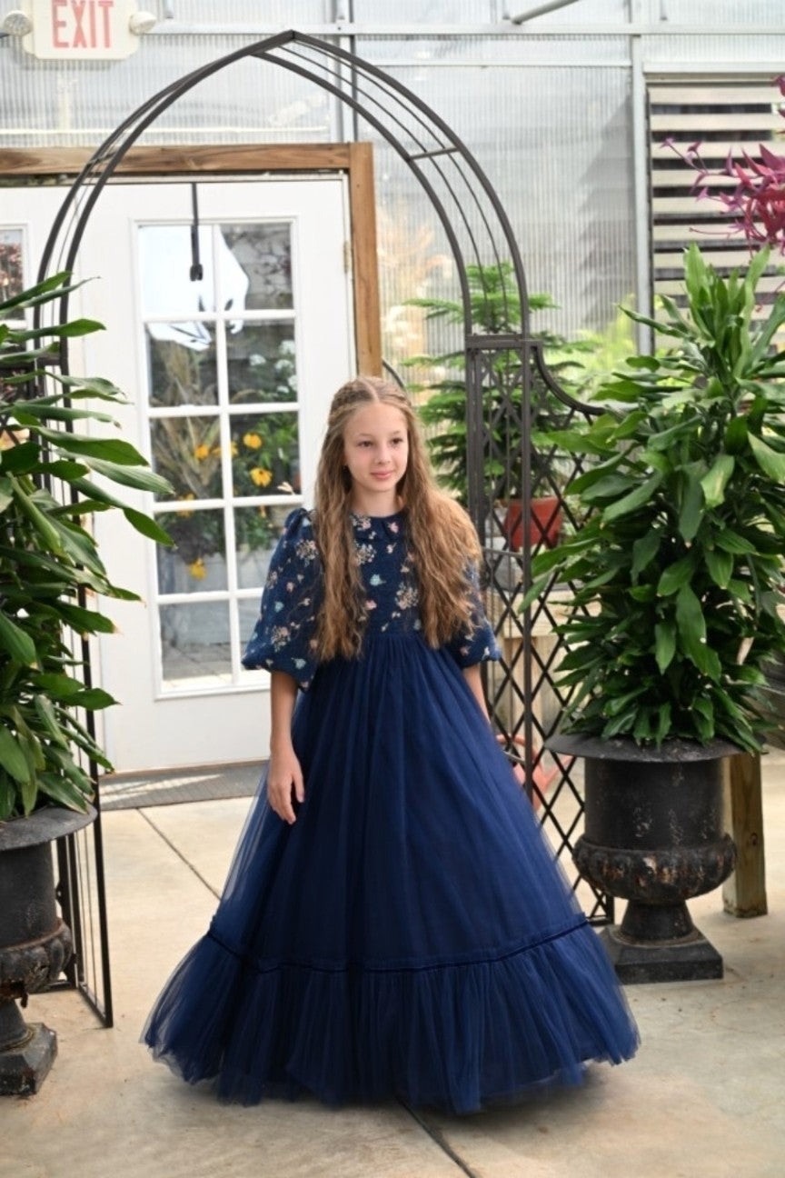 Royal Blue Garden Brocade