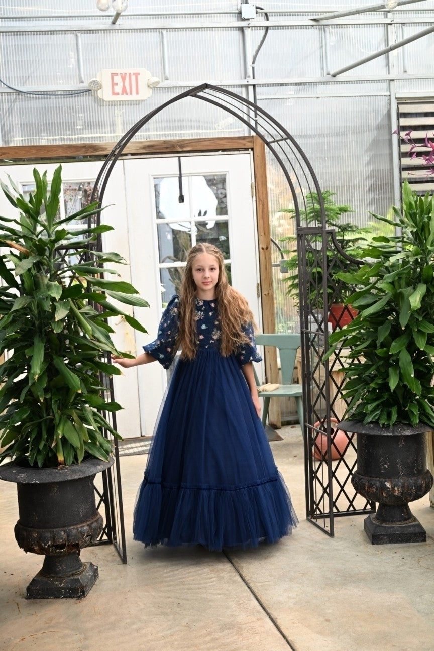 Royal Blue Garden Brocade