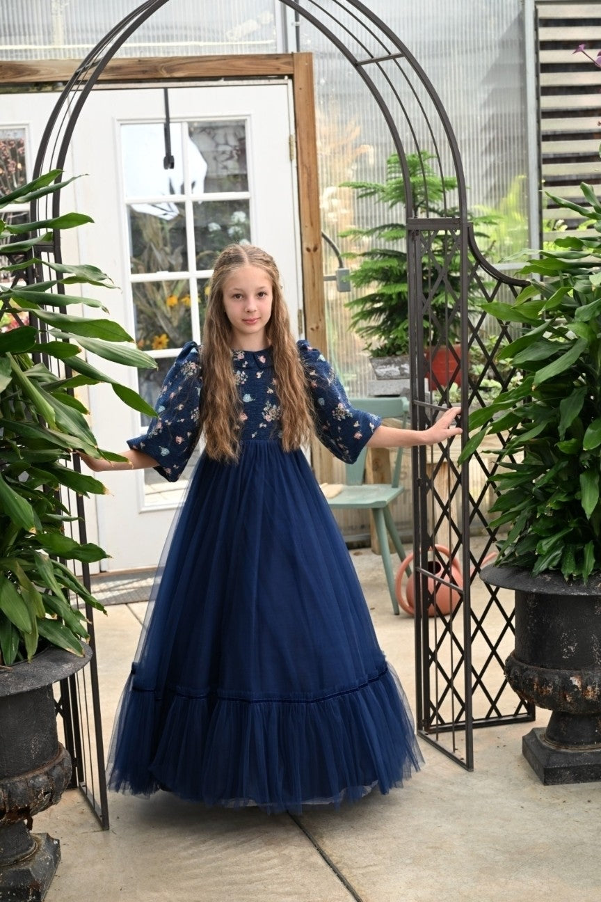 Royal Blue Garden Brocade