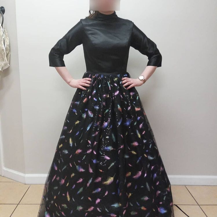 Customer Picture of Black Emboridered Flower Gown