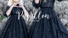 Papillon Gowns Black Geometric Velvet Dress