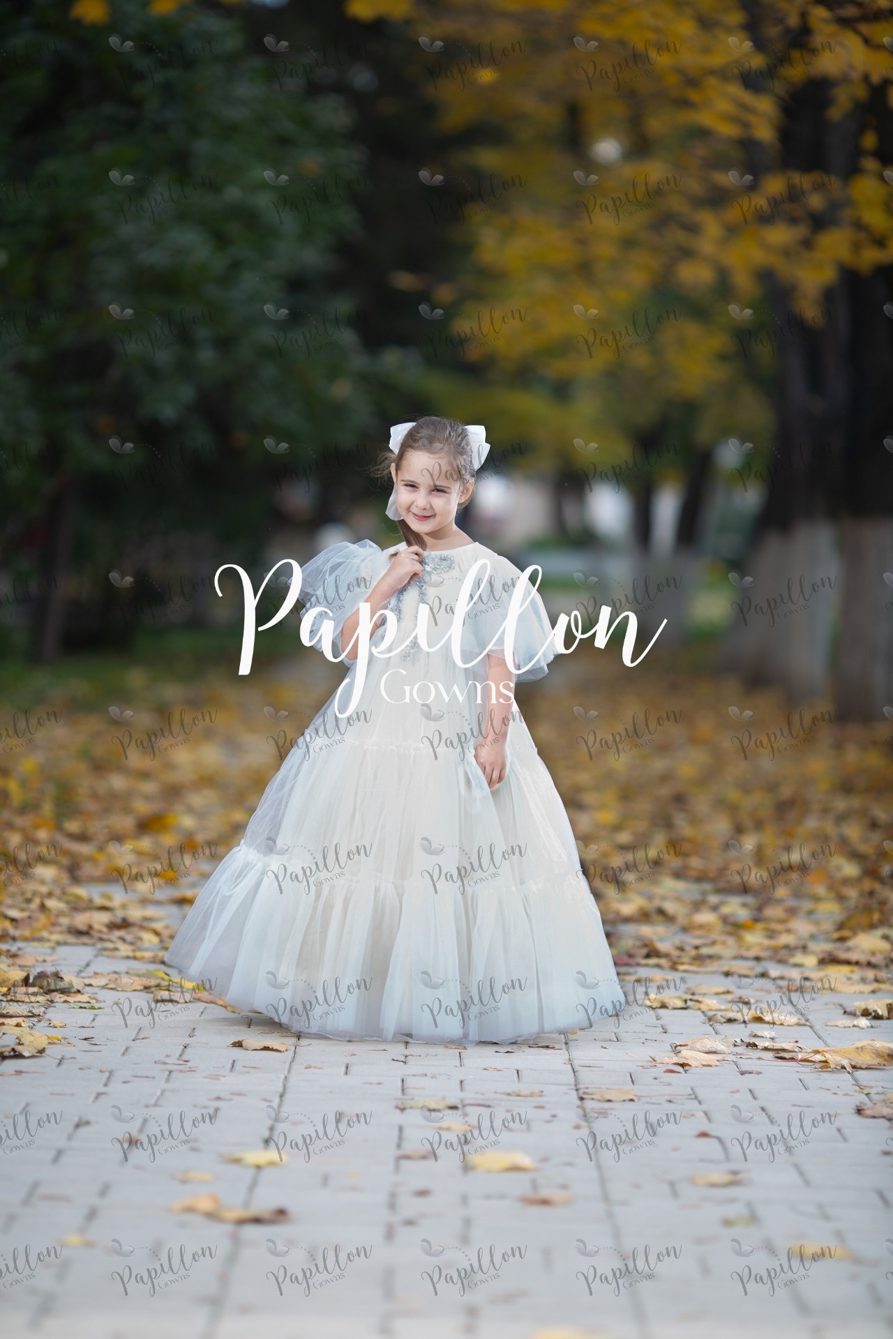 Papillon Gowns Ivory Over Cream Basic Tulle