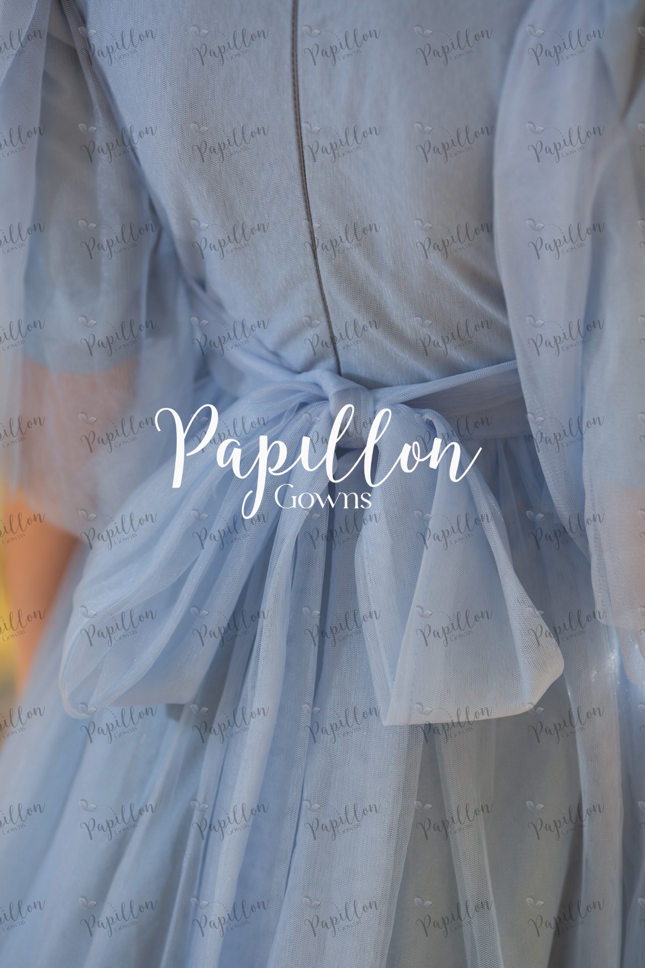 Papillon Gowns Slate Blue Basic Tulle