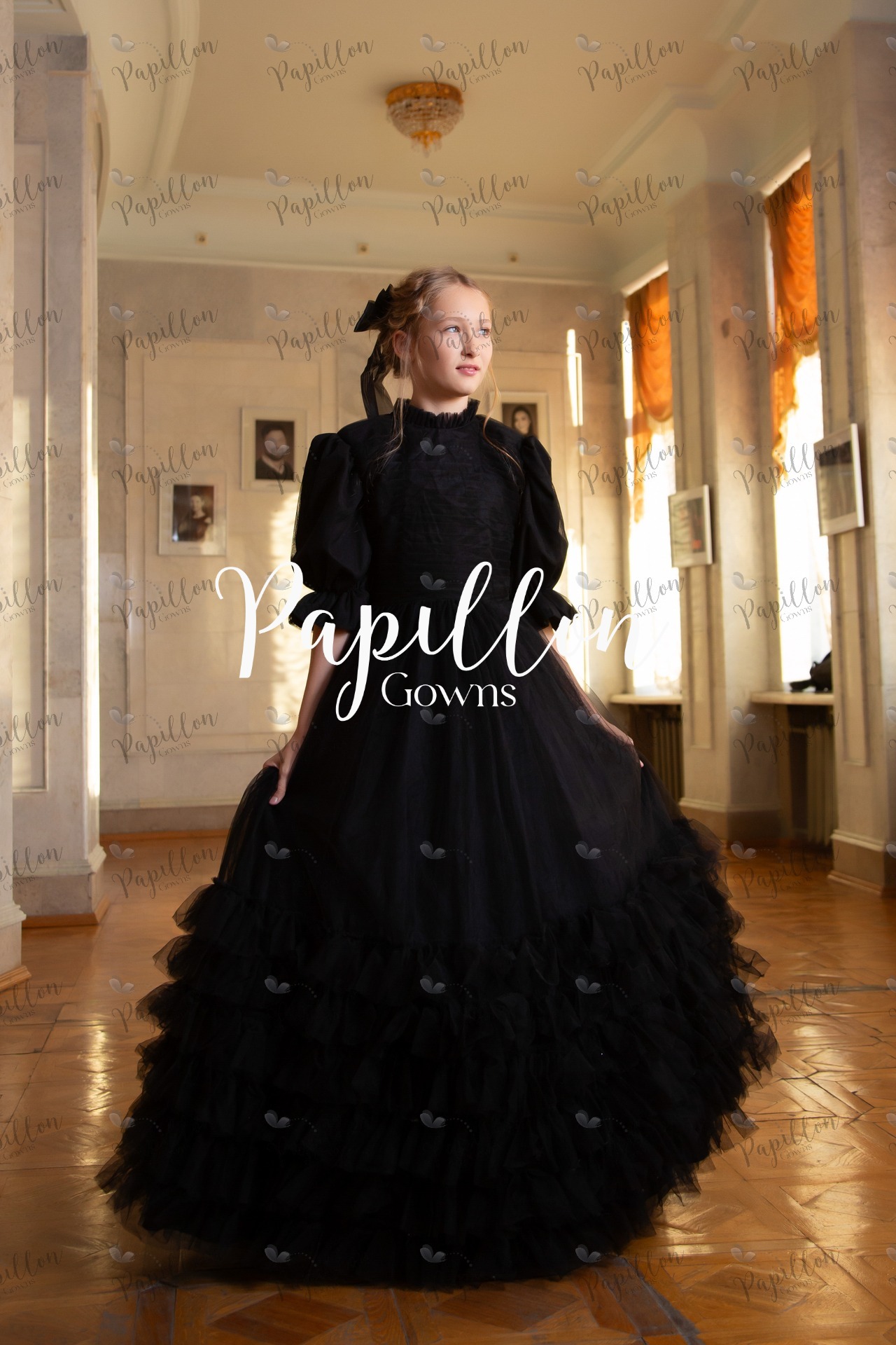 Papillon Gowns Black Basic Tulle