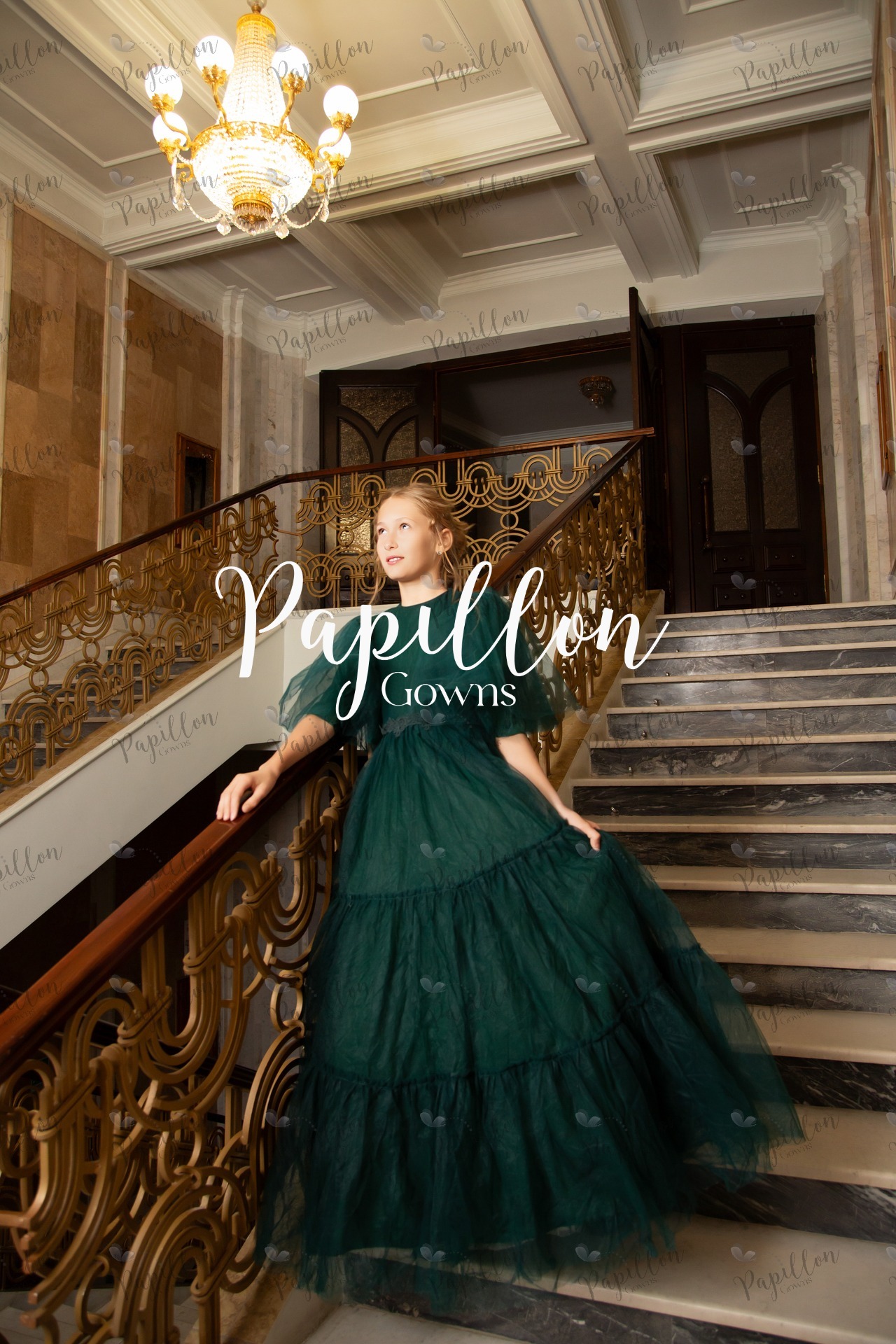 Papillon Gowns Emerald Basic Tulle