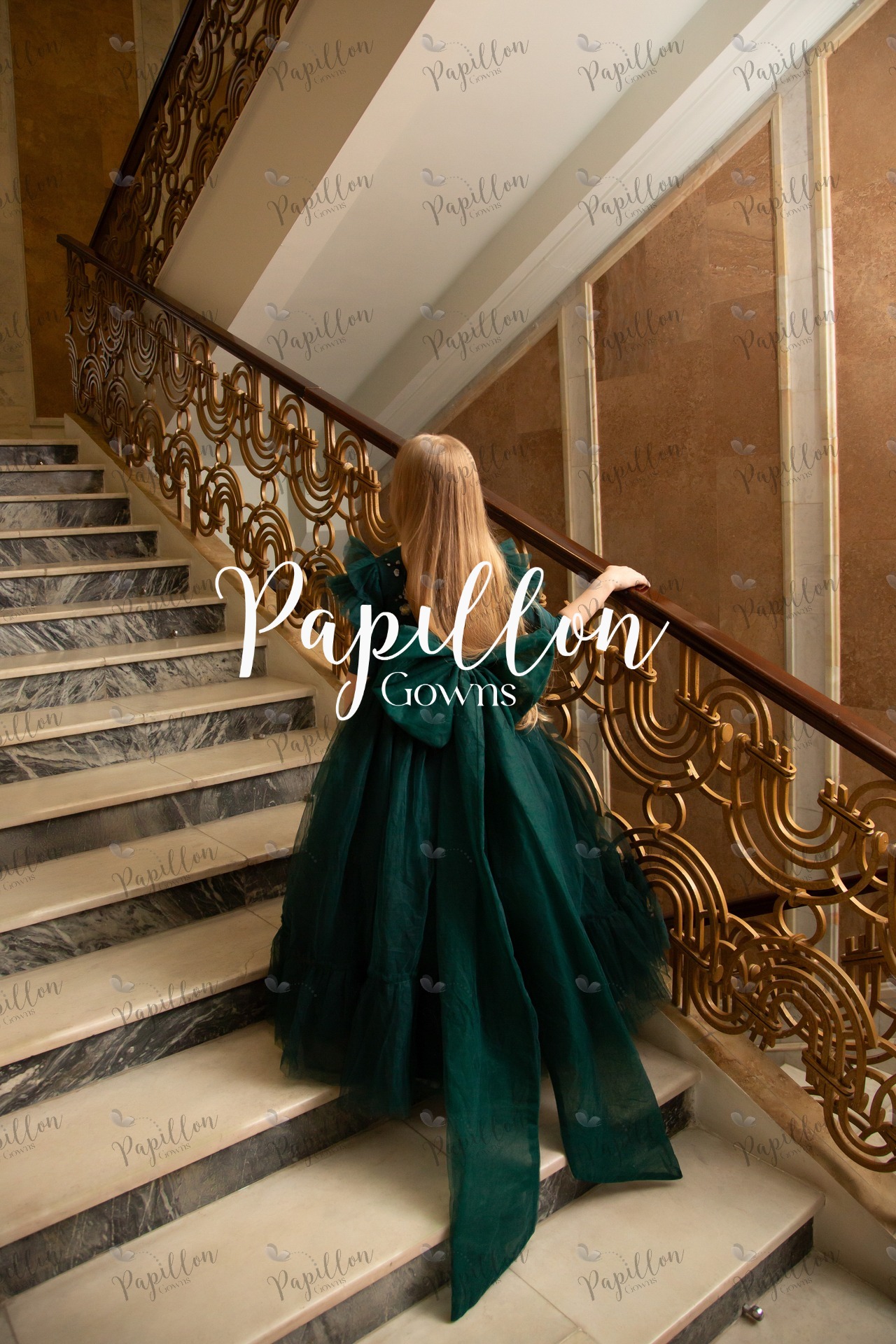 Papillon Gowns Emerald Basic Tulle