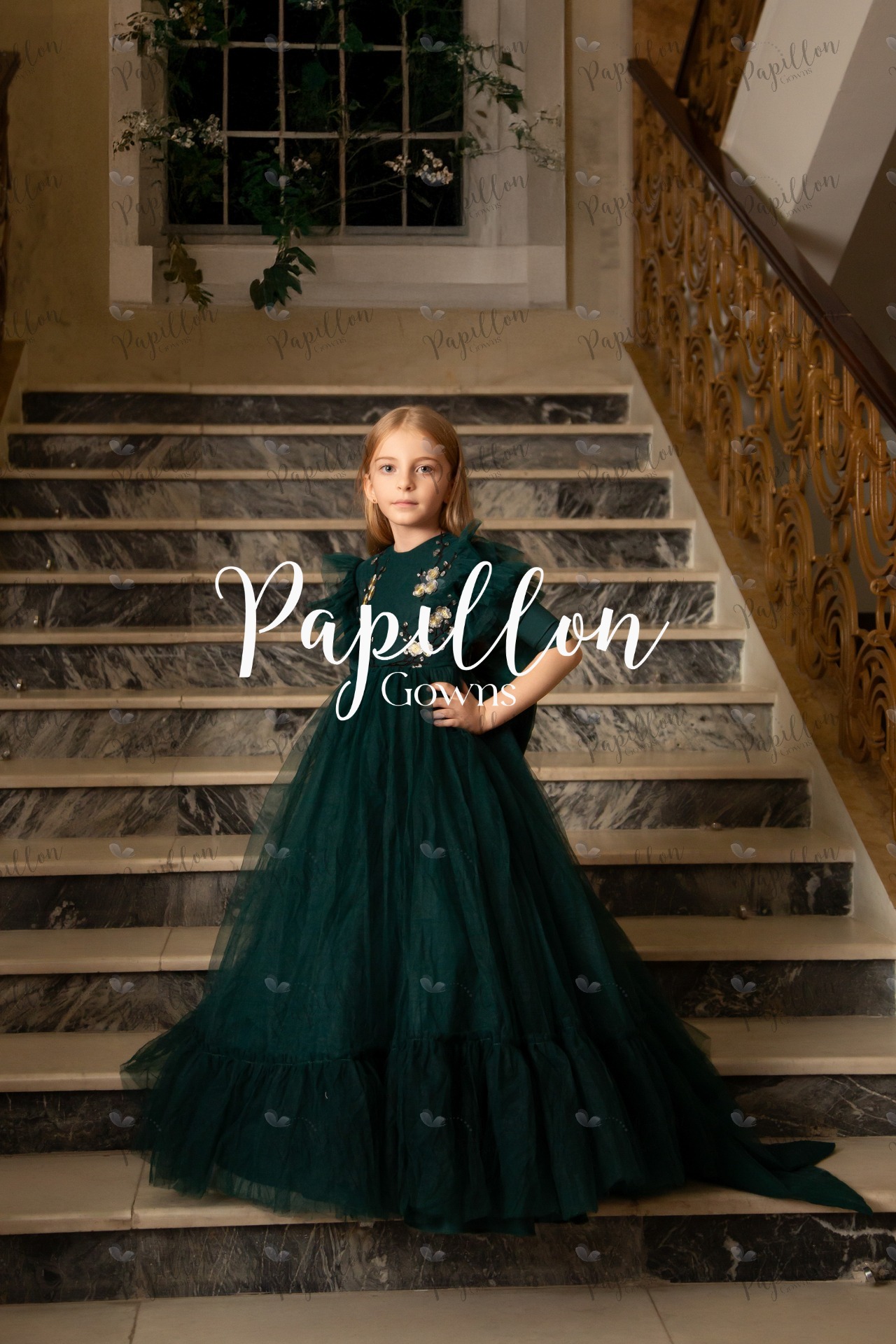 Papillon Gowns Emerald Basic Tulle