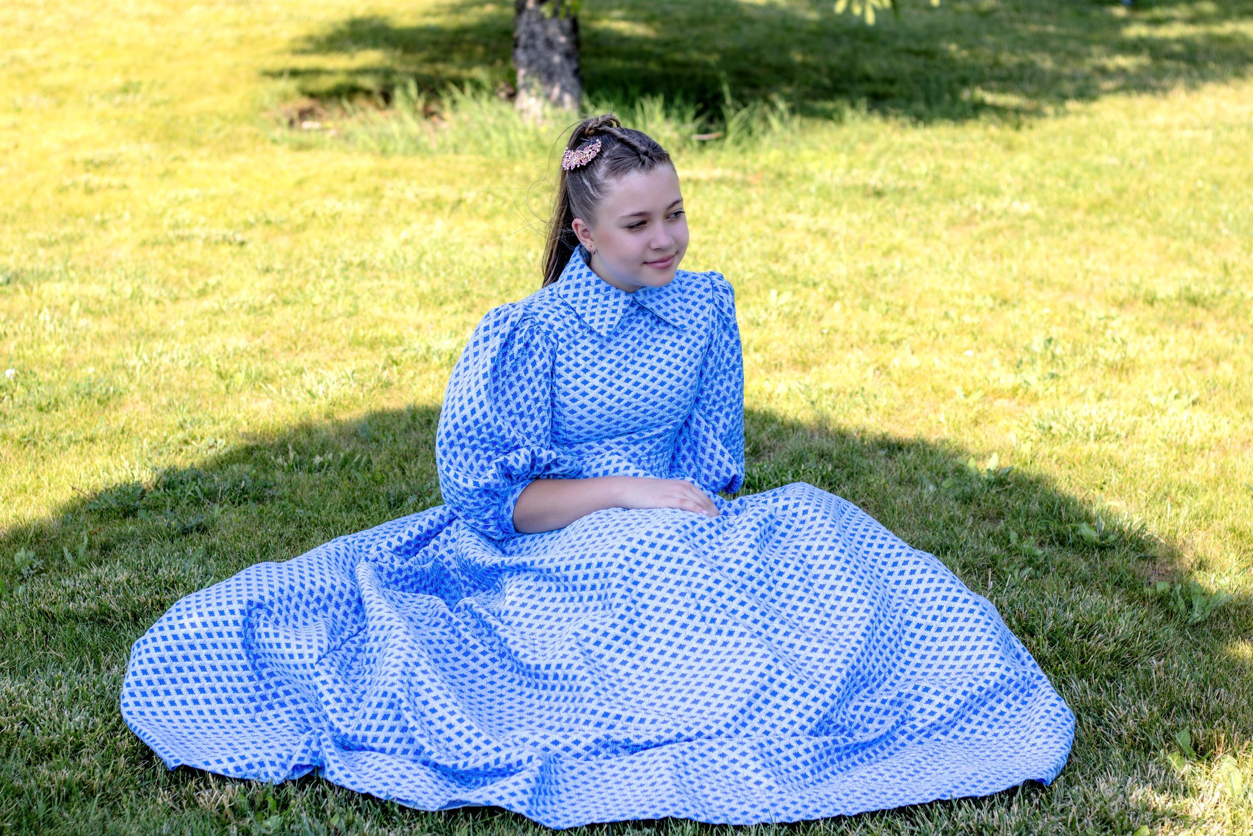 Blue Honeycomb Textured