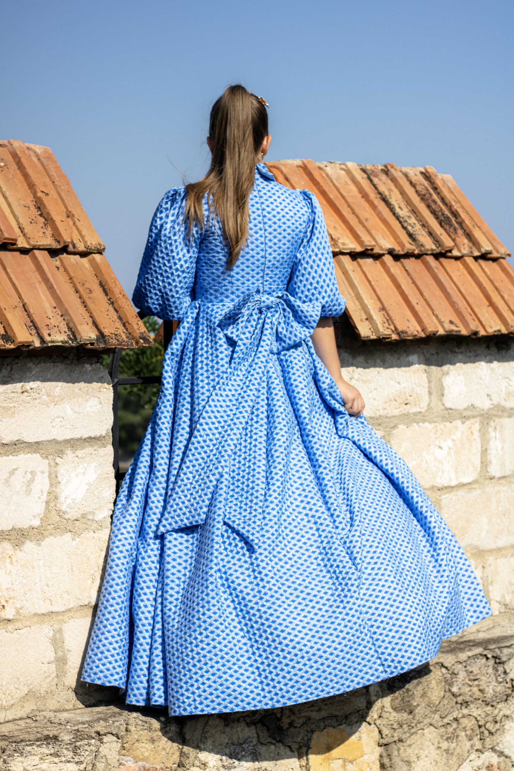 Blue Honeycomb Textured