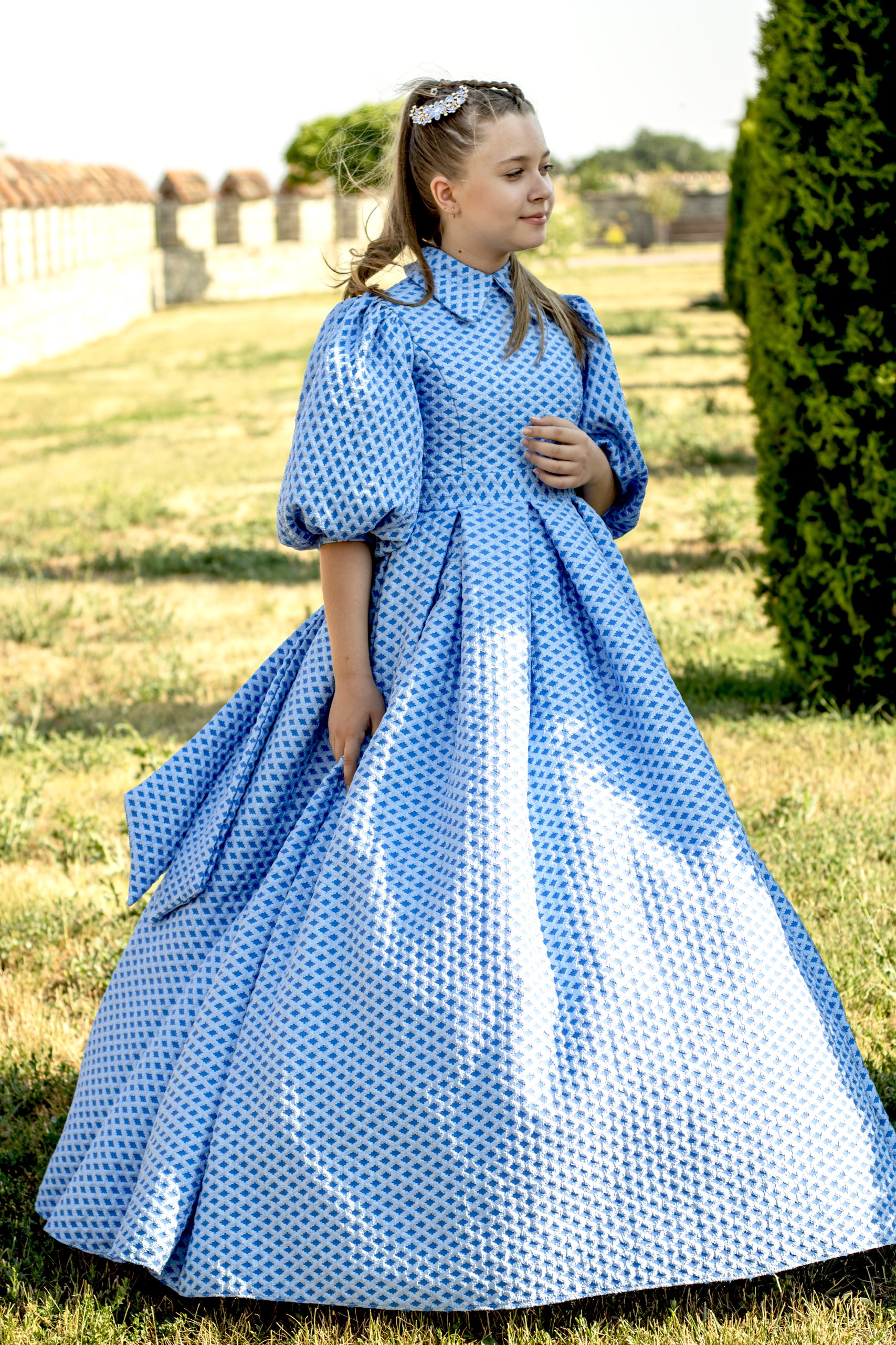 Blue Honeycomb Textured